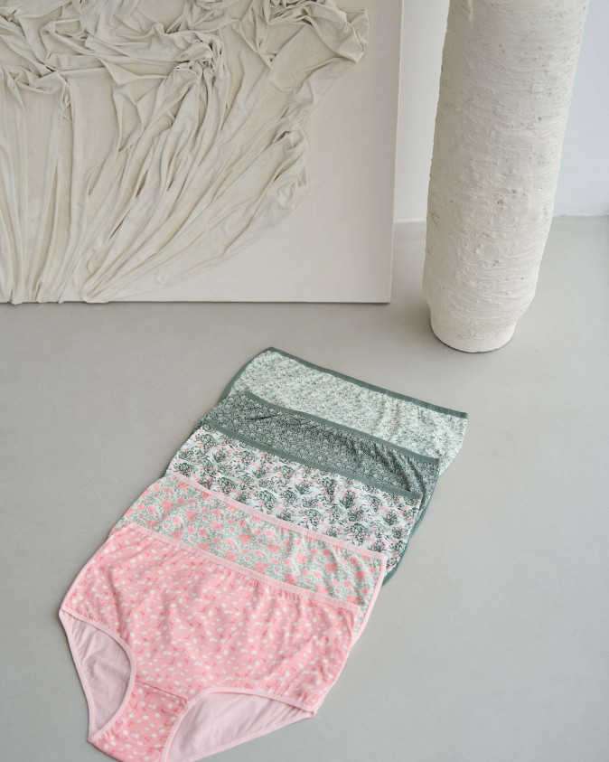 Труси жіночі Plus Size - хакі-рожевий мікс