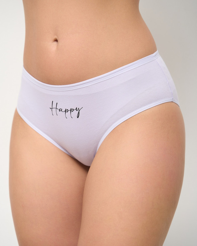 Жіночі трусики Plus Size з написом - пастельний мікс