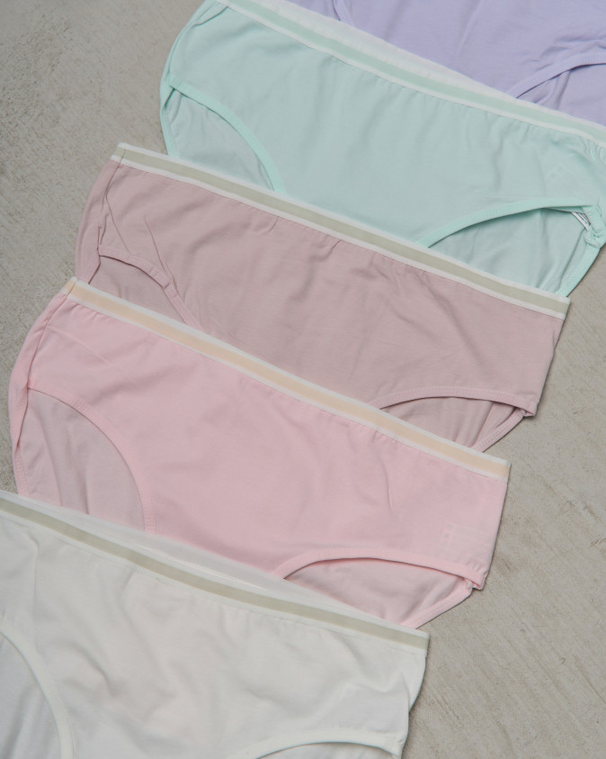 Жіночі трусики Plus Size бавовна - пастельний мікс