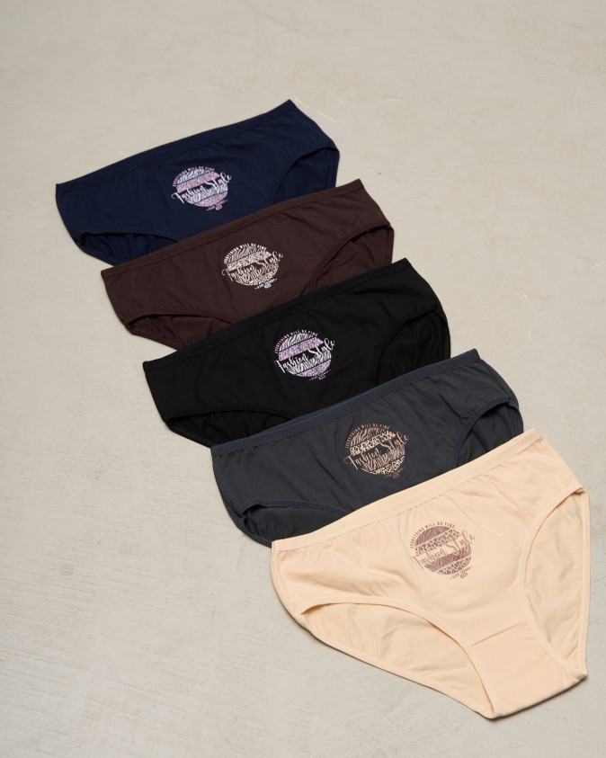 Жіночі трусики Plus Size бавовна - темний мікс