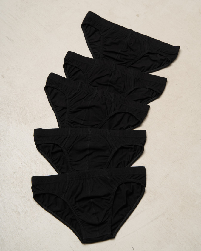 Трусы-слипы мужские однотонные - чёрные