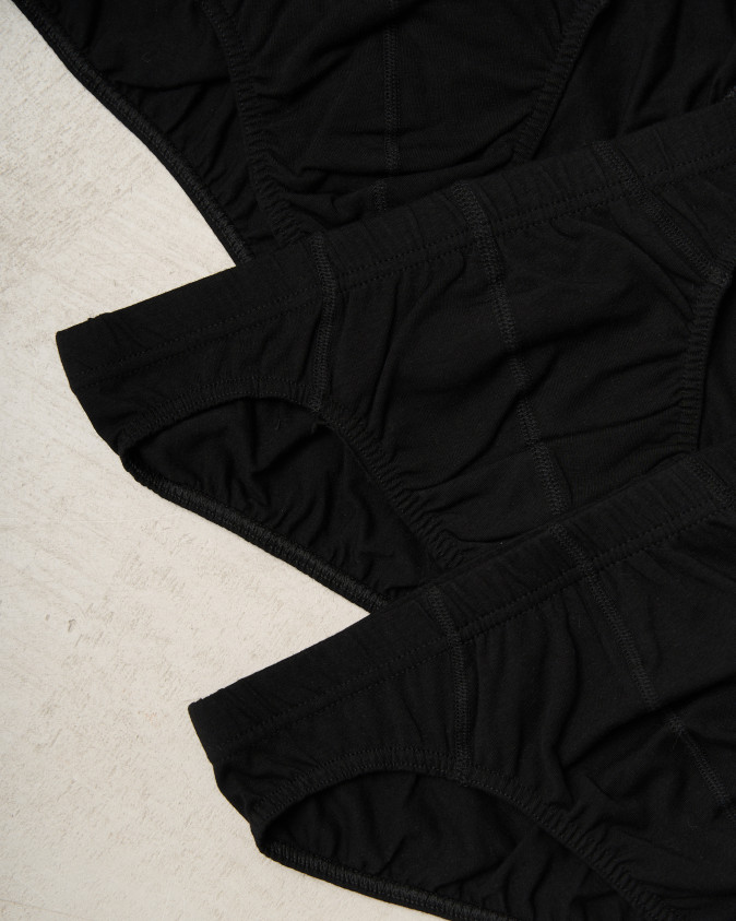 Трусы-слипы мужские однотонные - чёрные