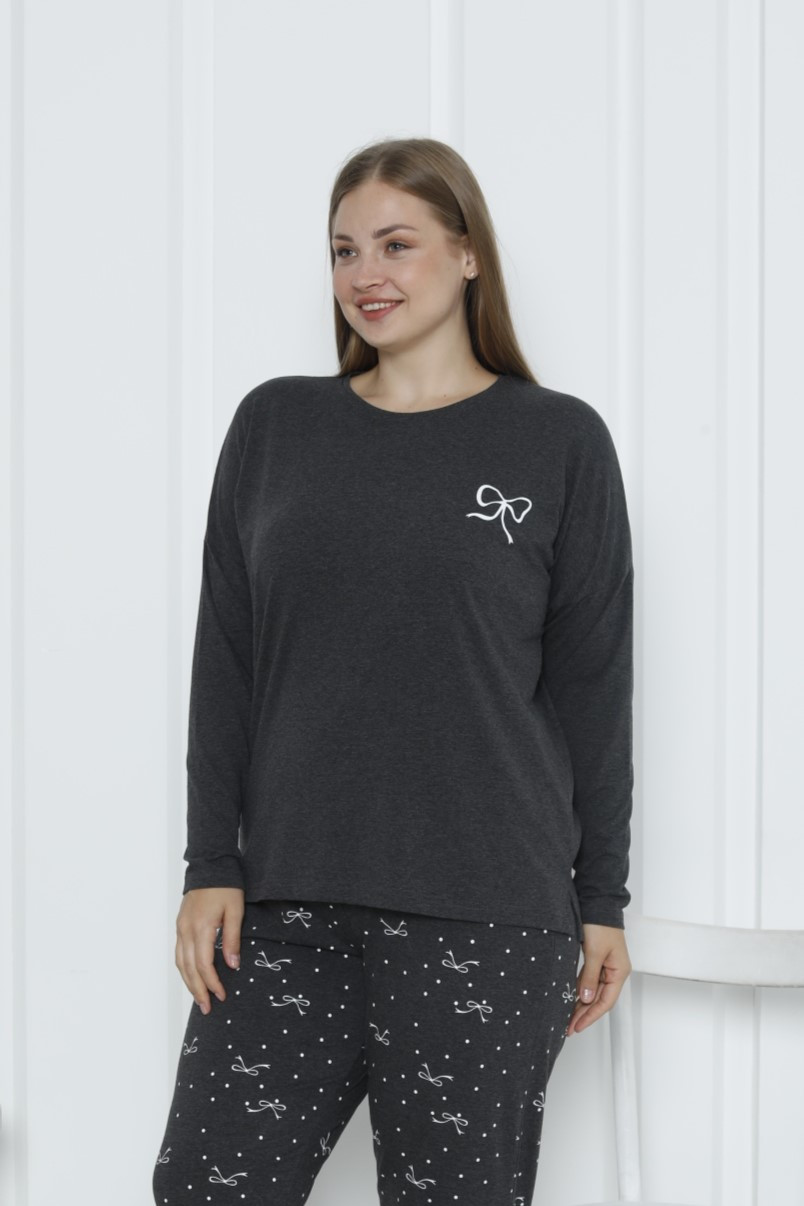 Піжама жіноча Plus Size зі штанами - Бантик