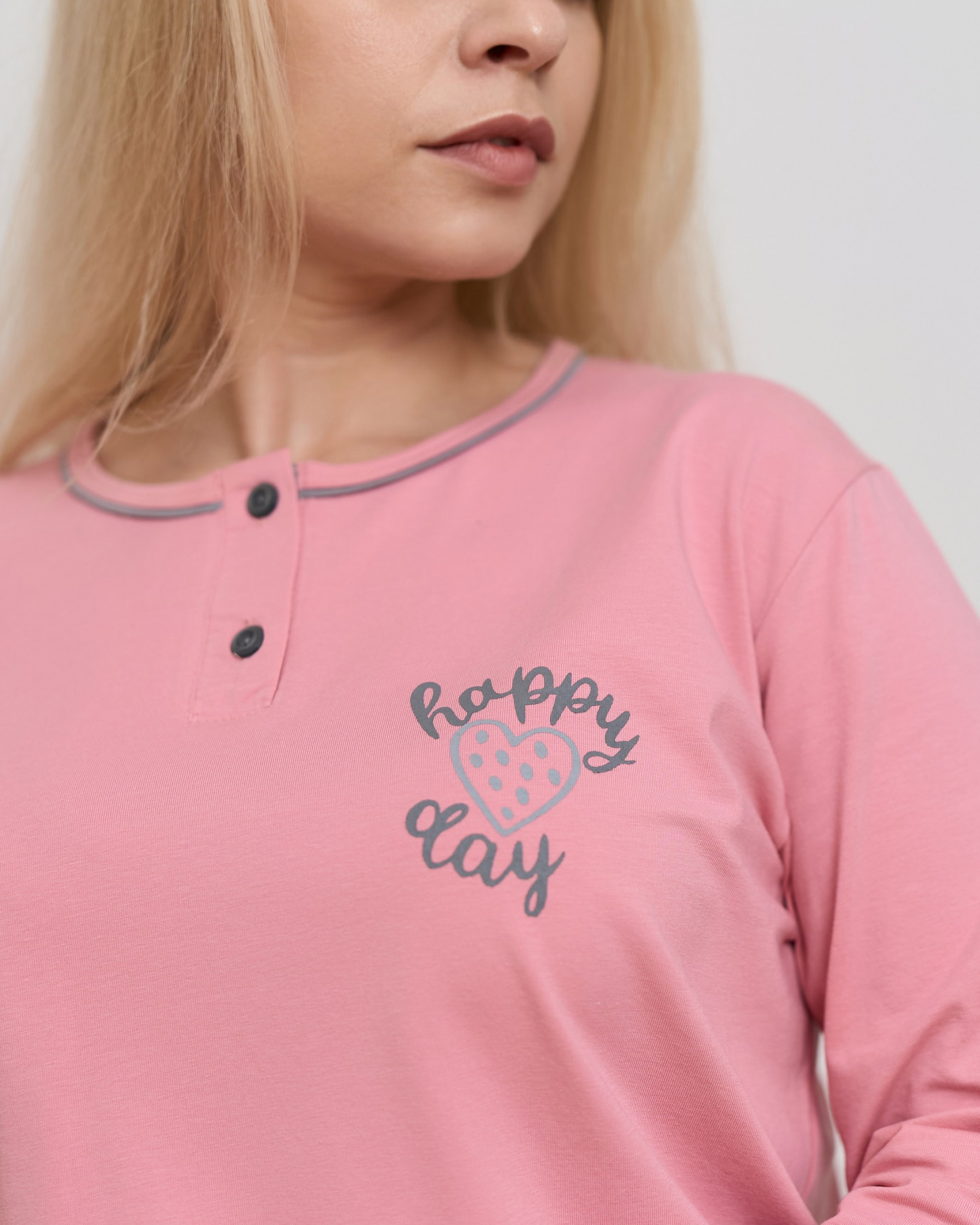 Комплект жіночий Plus Size зі штанами два ґудзика - Happy day