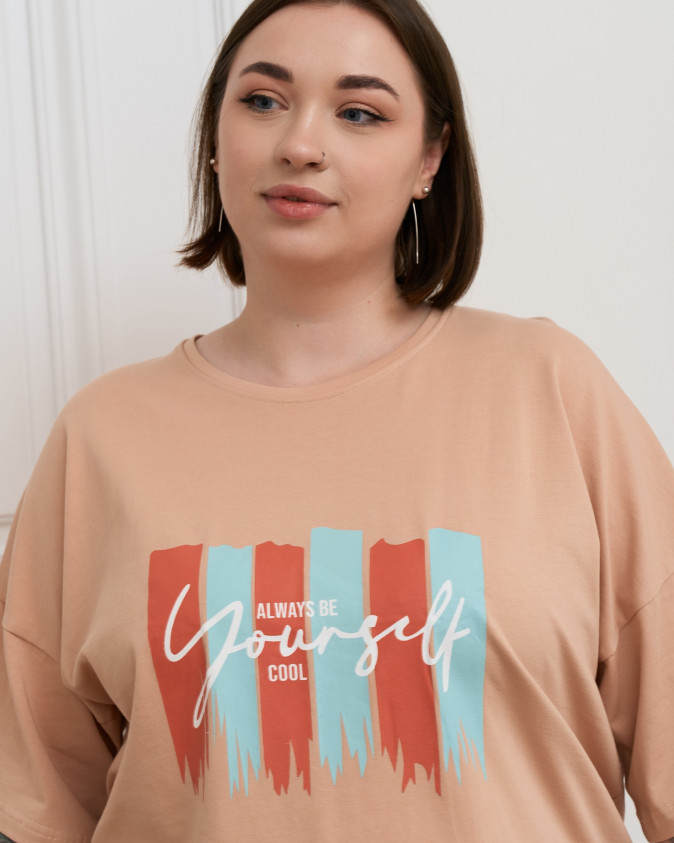 Хлопковый комплект с капри Plus Size - Yourself