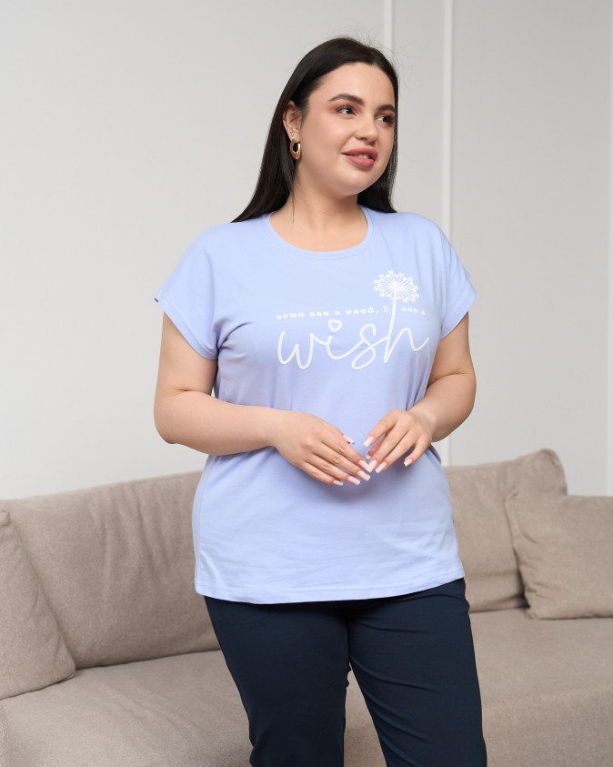 Комплект з капрі бавовняний Plus Size - Wish