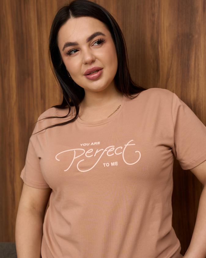 Женский комплект с шортами хлопок - Plus Size - Perfect