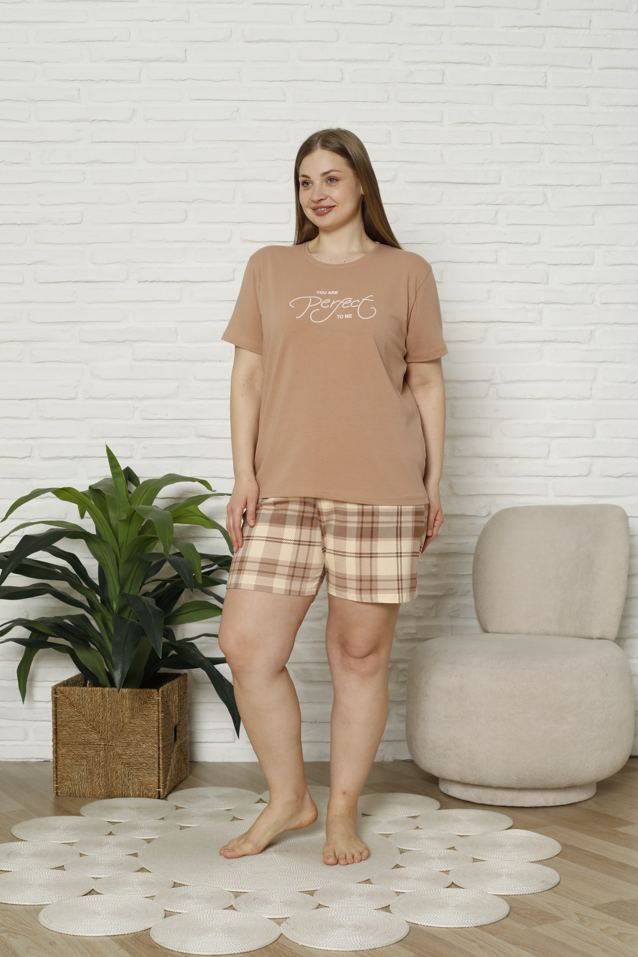 Жіночий комплект з шортами бавовна - Plus Size - Perfect