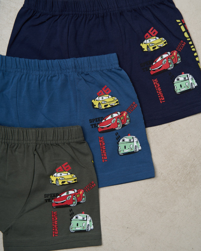 Боксеры подростковые однотонные - 3 машинки