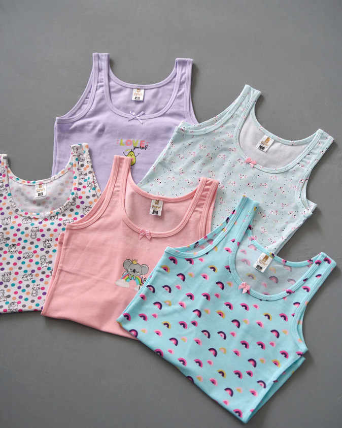 Майка на дівчинку, широка бретель - різнокольоровий мікс