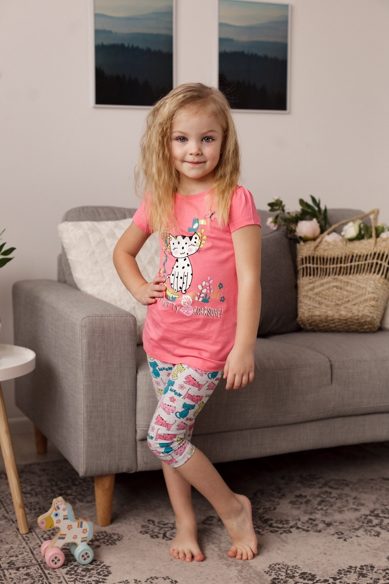 Комплект для дівчинки з капрі - Котик - Ozkan