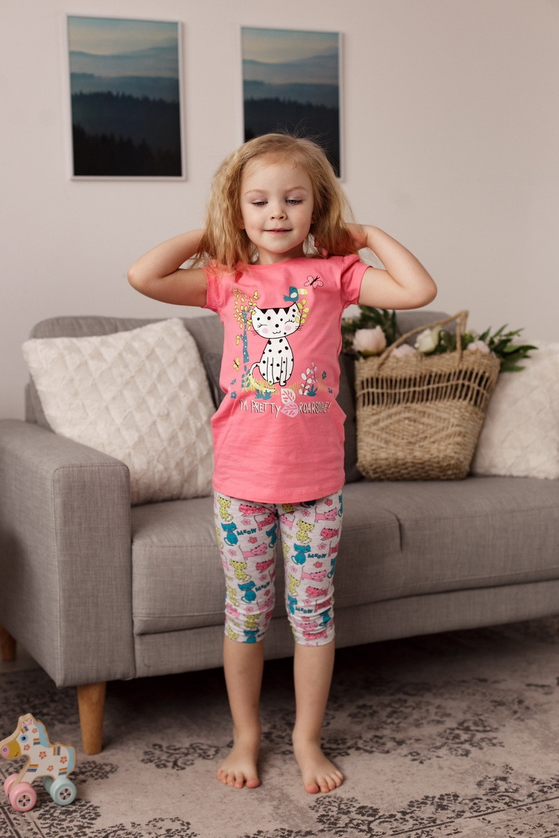 Комплект для дівчинки з капрі - Котик - Ozkan