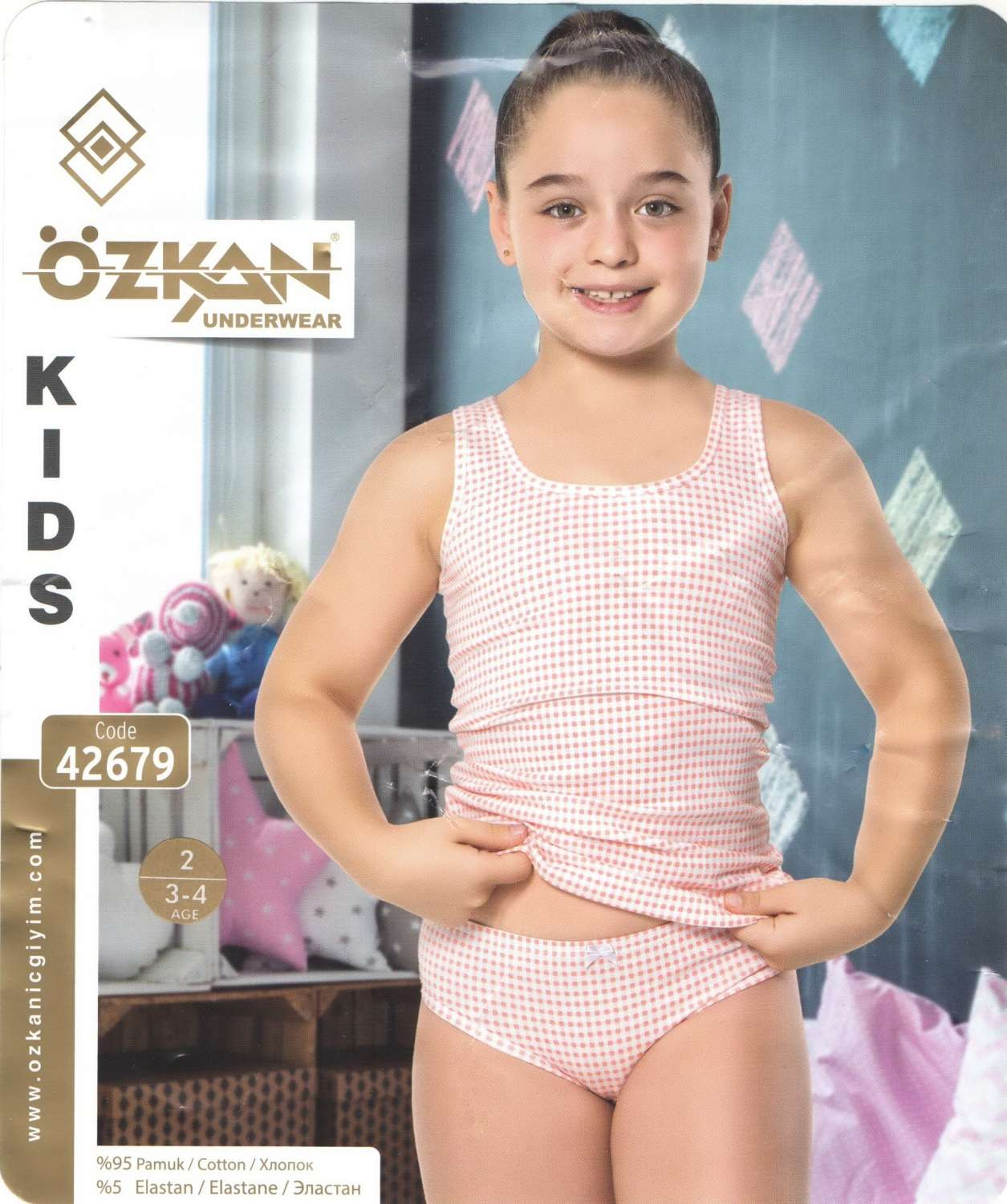 Комплект для дівчинки з трусиками - в клітинку