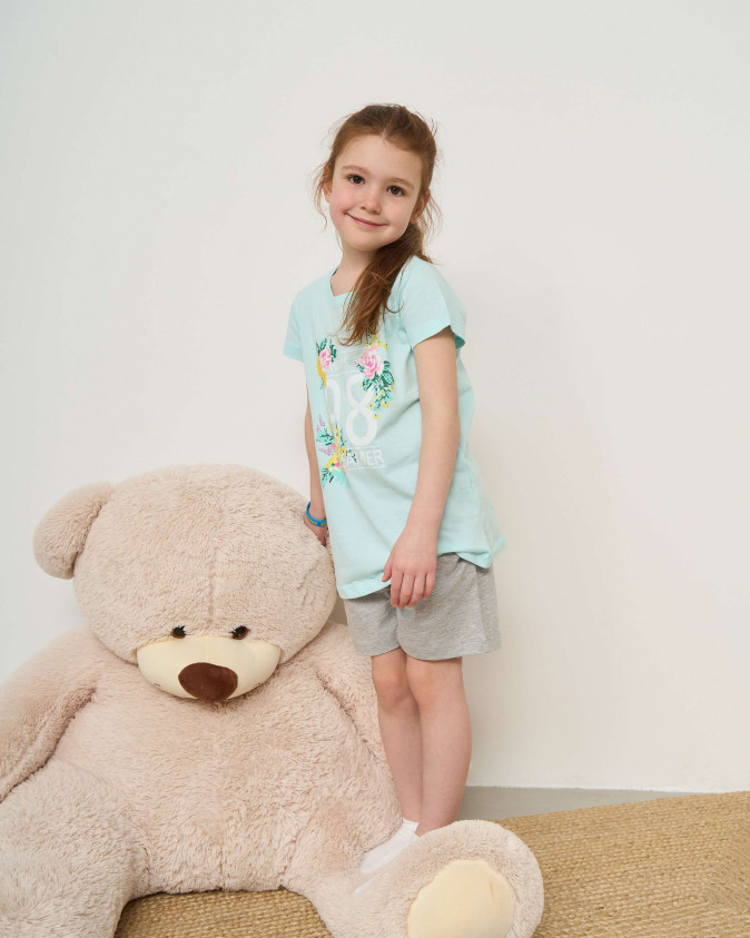 Комплект для дівчинки з шортами Квіти - Ozkan