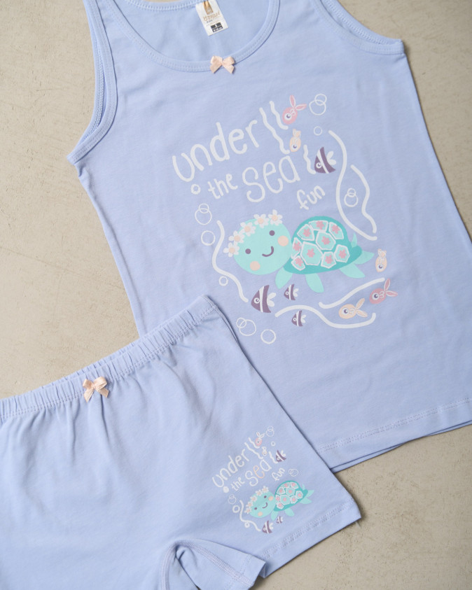 Комплект для дівчинки майка+шортики - Черепашка
