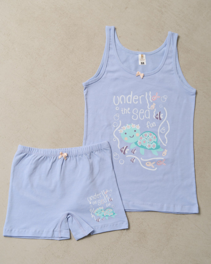 Комплект для дівчинки майка+шортики - Черепашка