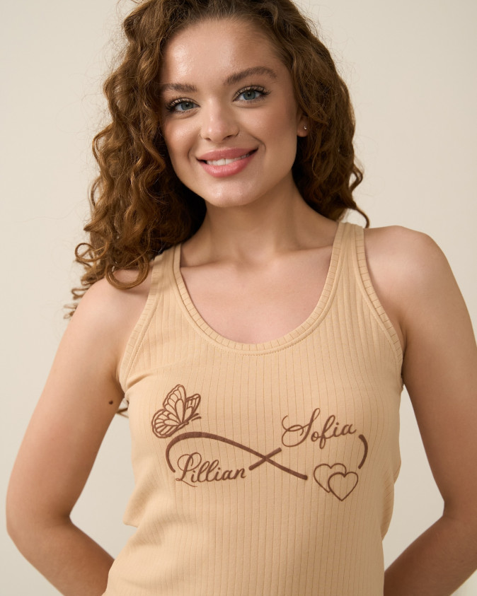 Жіночий комплект майка+шортики - в рубчик