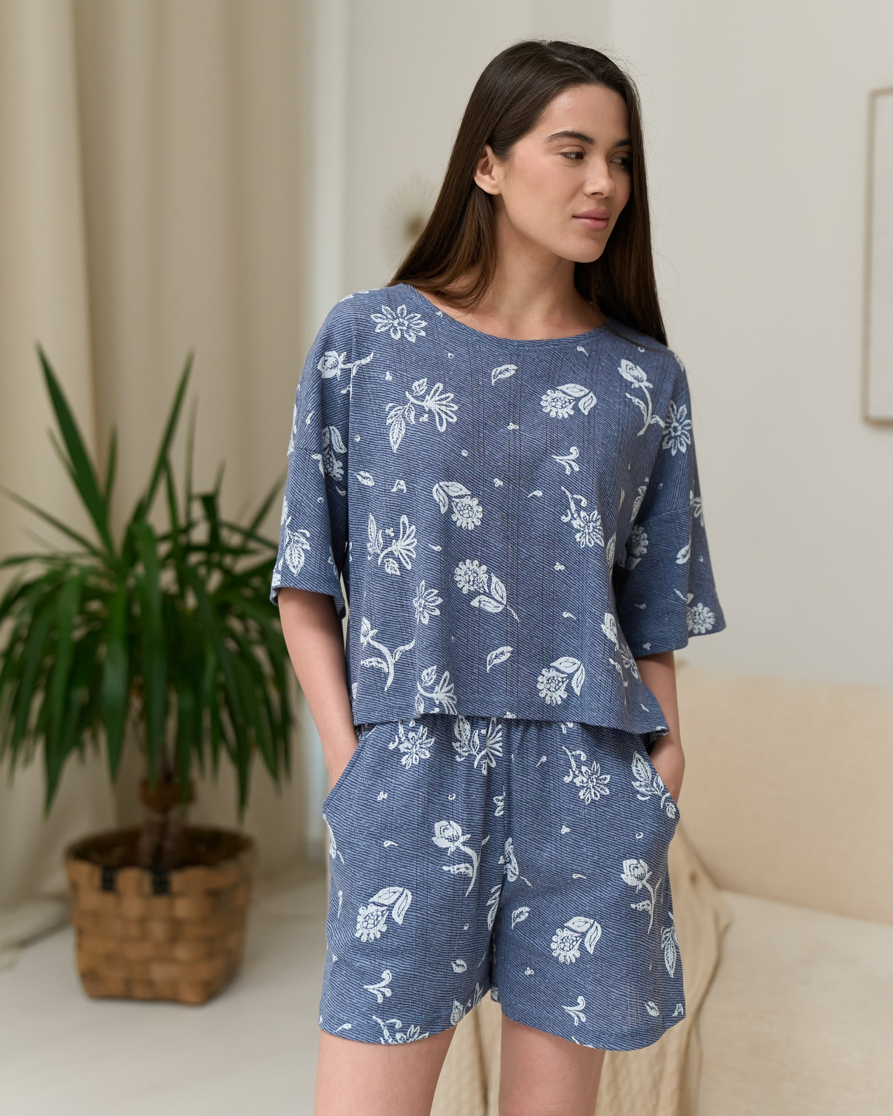 Жіночий комплект з шортами - 100% бавовна