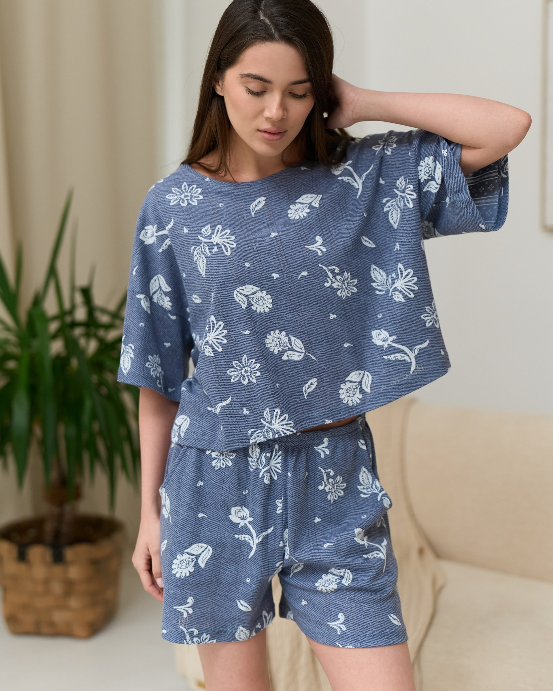 Жіночий комплект з шортами - 100% бавовна