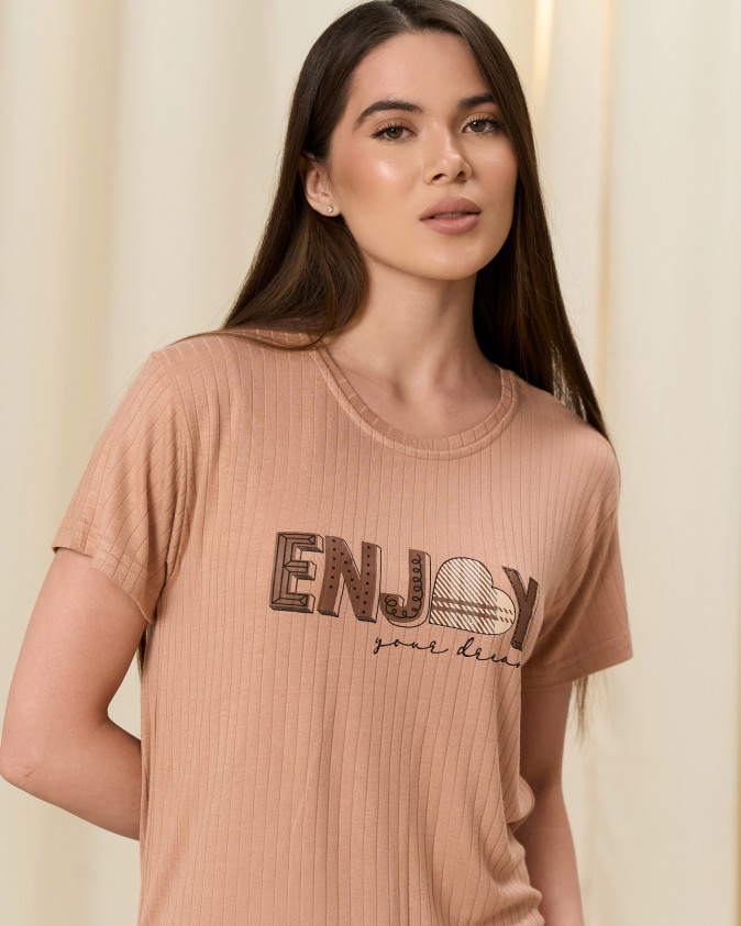 Жіночий комплект з капрі - в рубчик - Enjoy