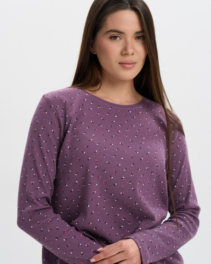 Комплект женский кофта на завязках - в рубчик