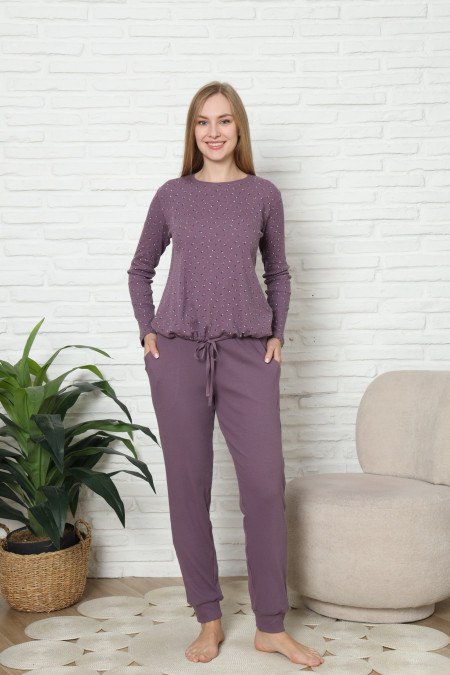 Комплект жіночий кофтинка на зав'язках - в рубчик