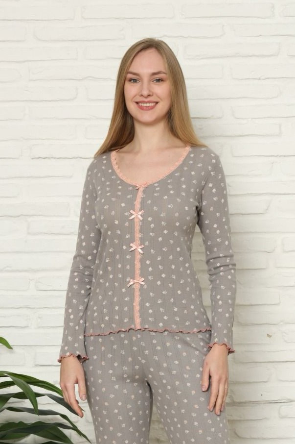 Комплект женский в рубчик - мелкий цветочек