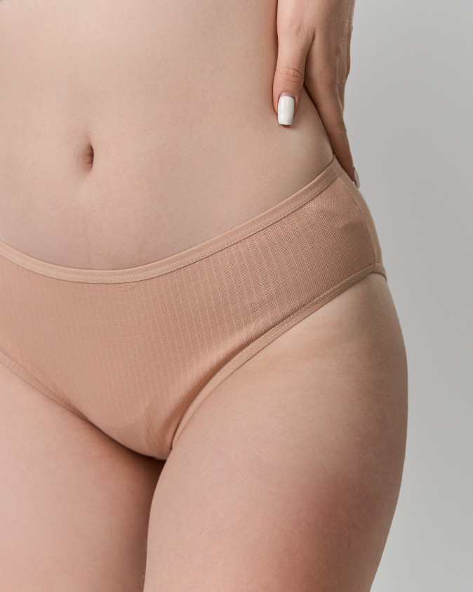 Однотонні трусики в рубчик Plus Size - базовий мікс - набір 5 шт.