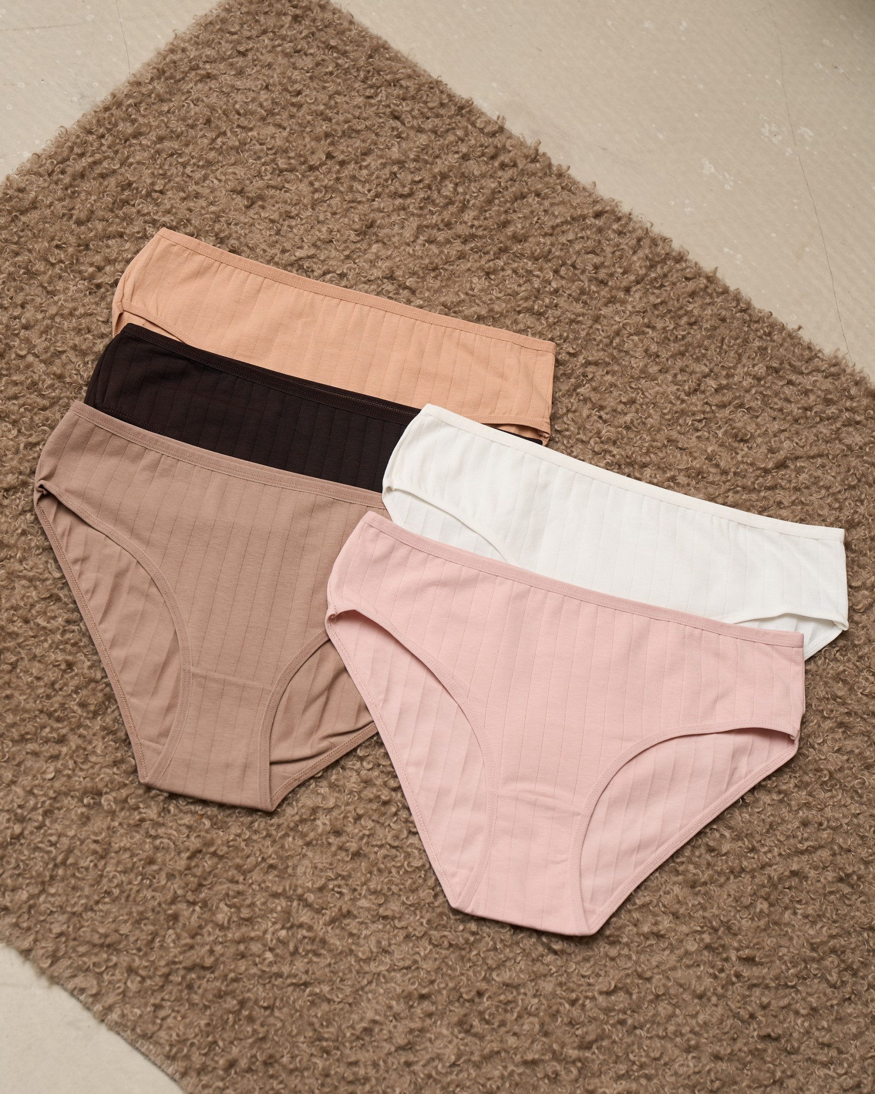 Набор женских трусиков в рубчик Plus Size - 5 шт.