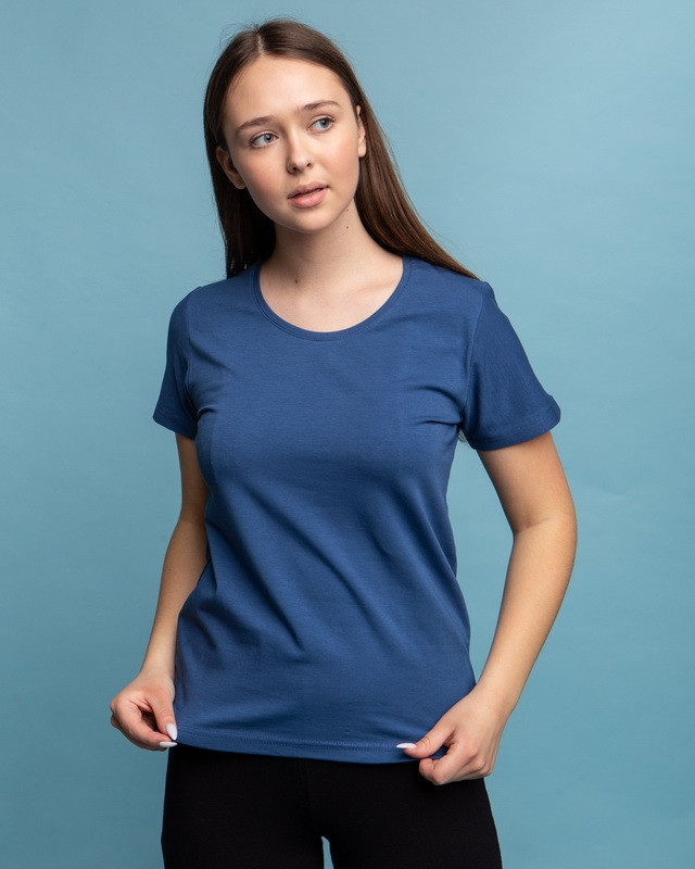 Футболка жіноча однотонна - Синій