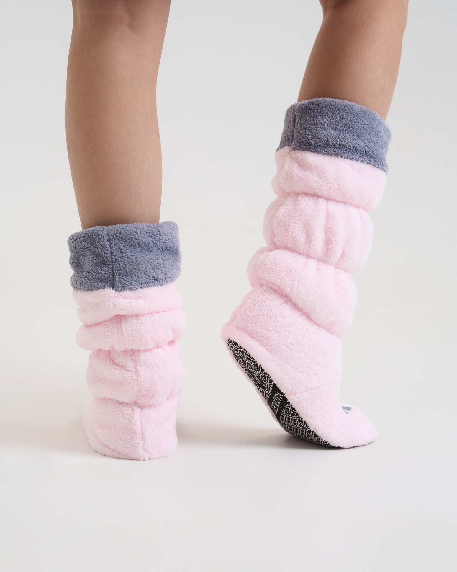 Чобітки для дому - Рожевий+Сірий