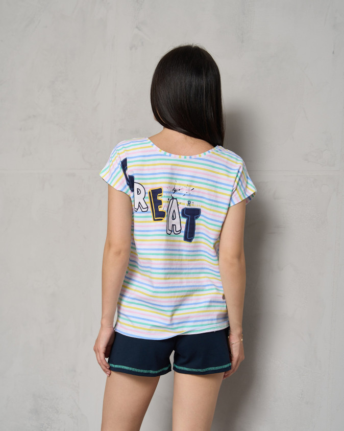 Женский комплект с шортиками - Полоска Great