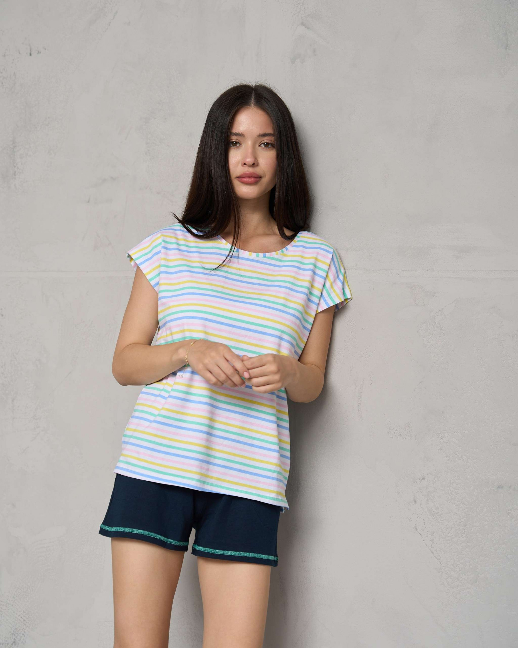 Жіночий комплект з шортиками - Смужка Great