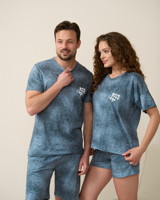 Женский комплект с шортами You and me - Family look для пары