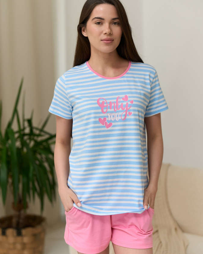 Женский комплект с шортиками - Only you - Family look мама/дочка