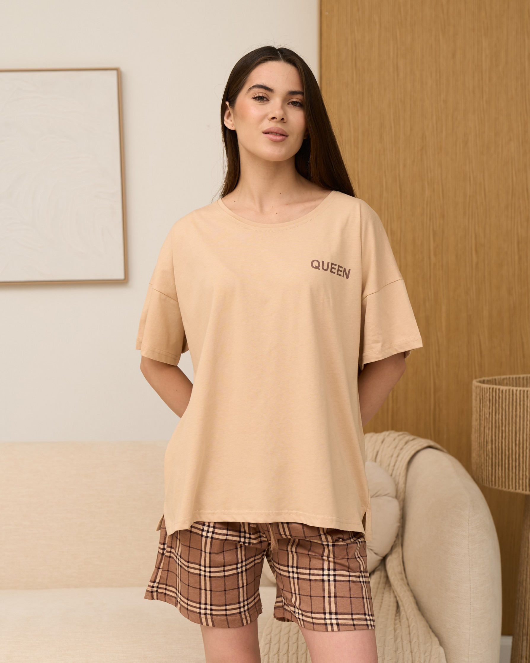 Жіночий комплект з шортами Queen - Family look для пари