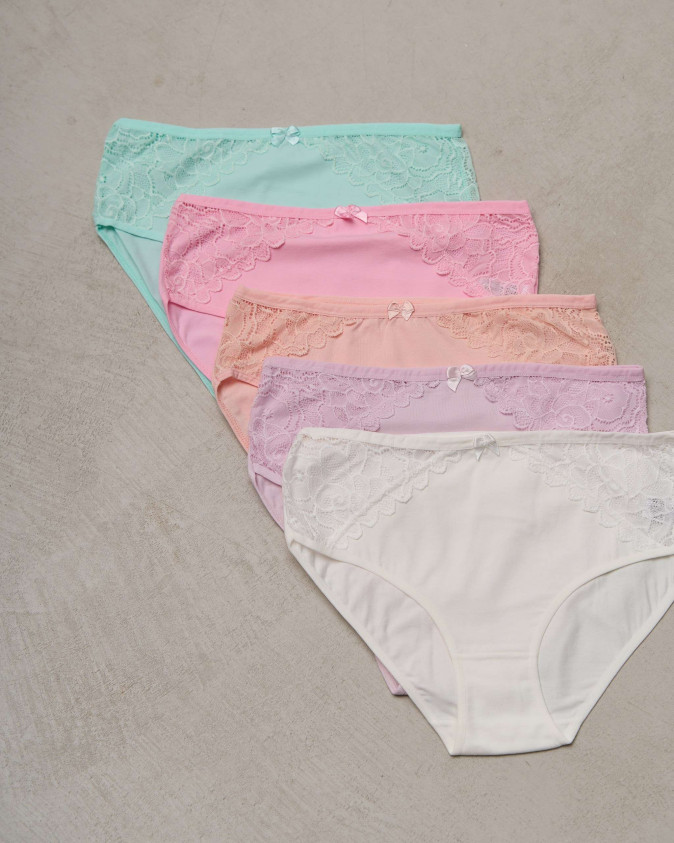 Жіночі пастельні трусики з мереживом - Plus Size