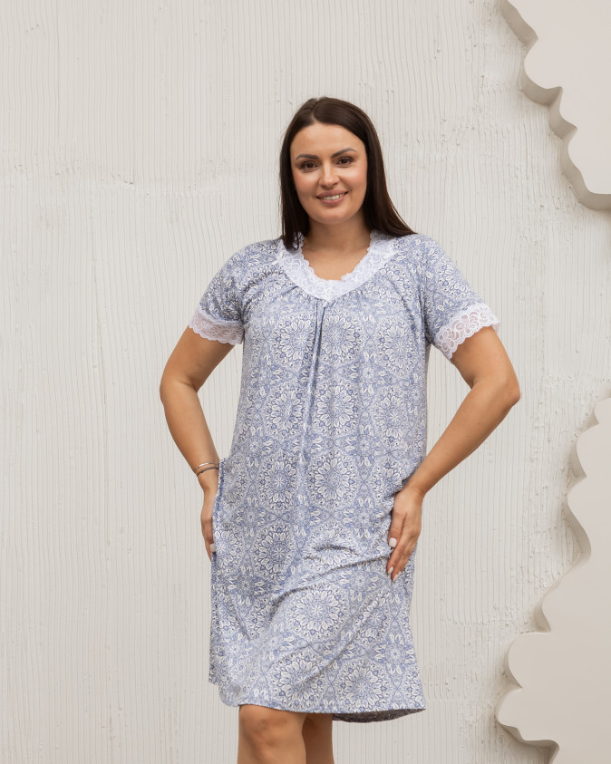 Віскозна жіноча сорочка Plus Size - візерунки