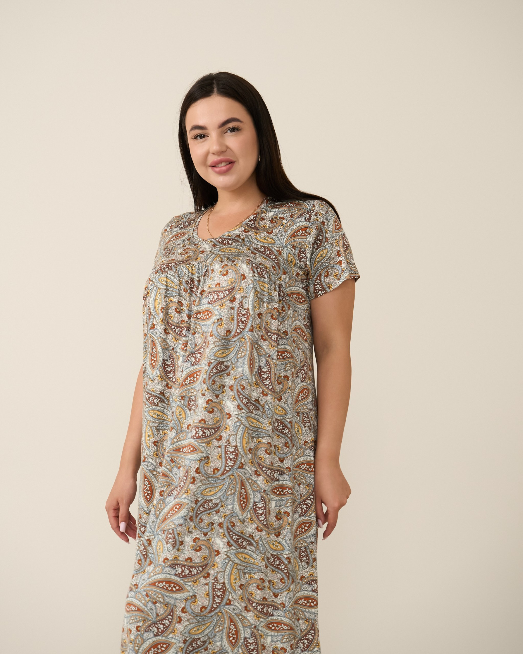 Віскозна сорочка Plus Size - Турецький огірок