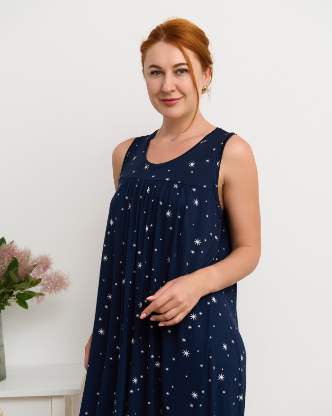 Жіноча сорочка на широких бретельках - віскоза Plus Size