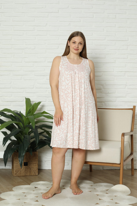 Сорочка на широких бретельках Plus Size - Віскоза