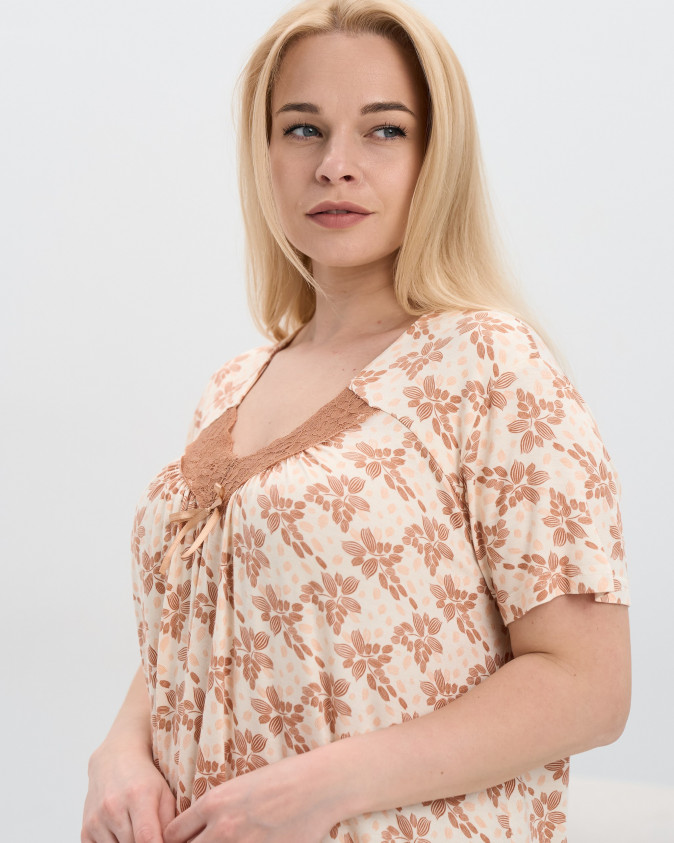 Віскозна сорочка з рукавом Plus Size - візерунки