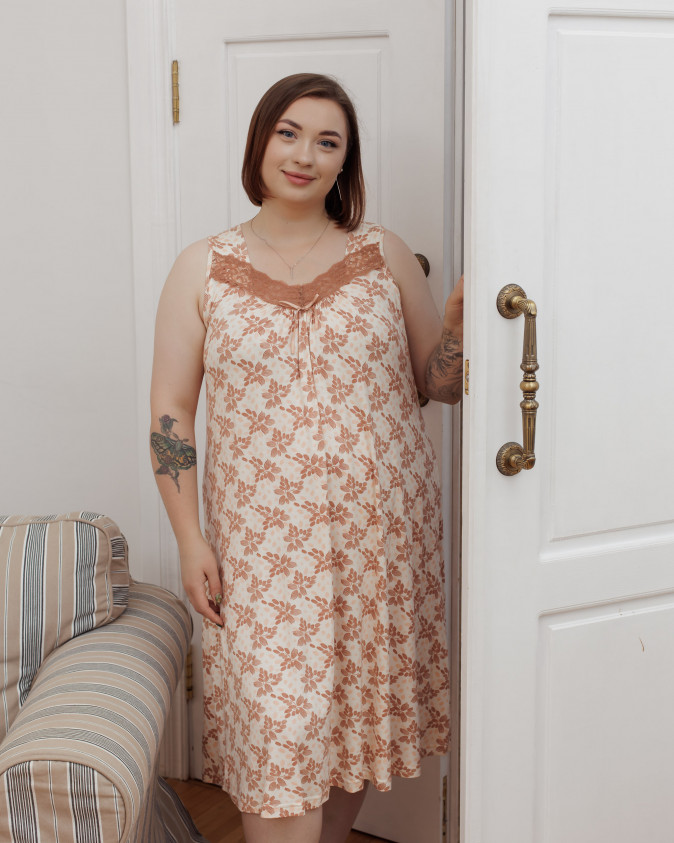 Женская сорочка Plus Size на широких бретельках