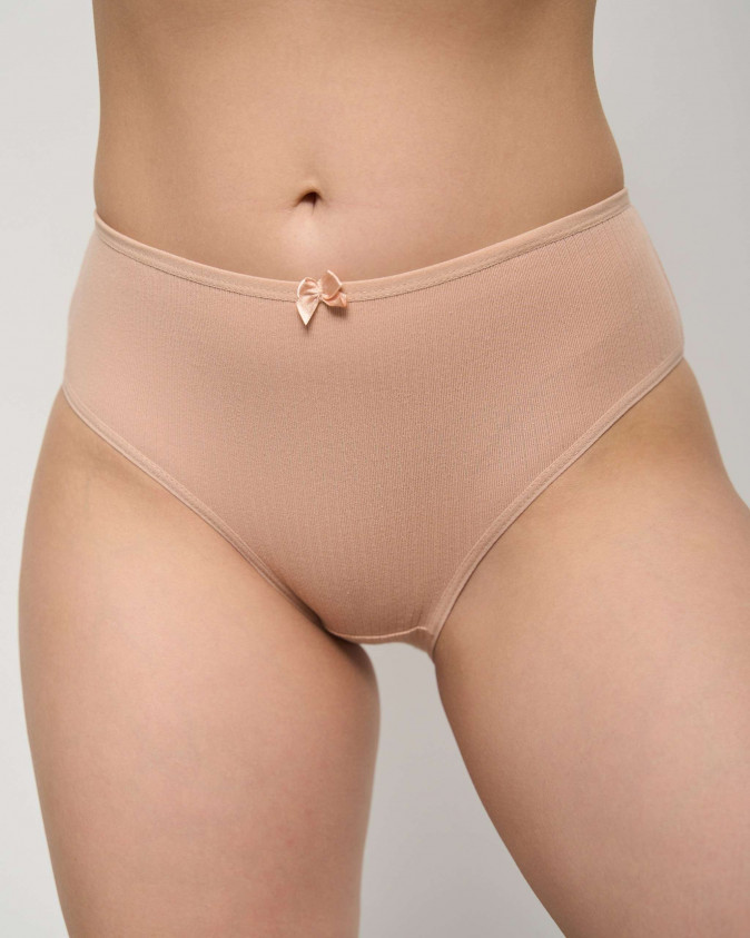 Набір жіночих трусиків тижневок Plus Size в рубчик - 7 шт. - 724139