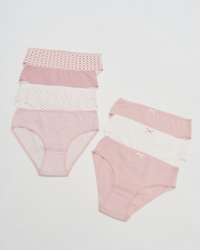 Набір жіночих трусиків тижневок Plus Size в РУБЧИК - 7 шт.- 724170