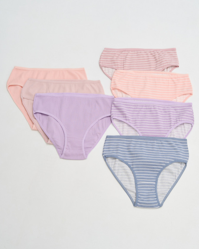 Набір жіночих трусиків тижневок Plus Size в РУБЧИК - 7 шт.- 724172