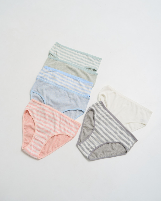 Набір жіночих трусиків тижневок Plus Size рубчик - 7 шт. - 724173