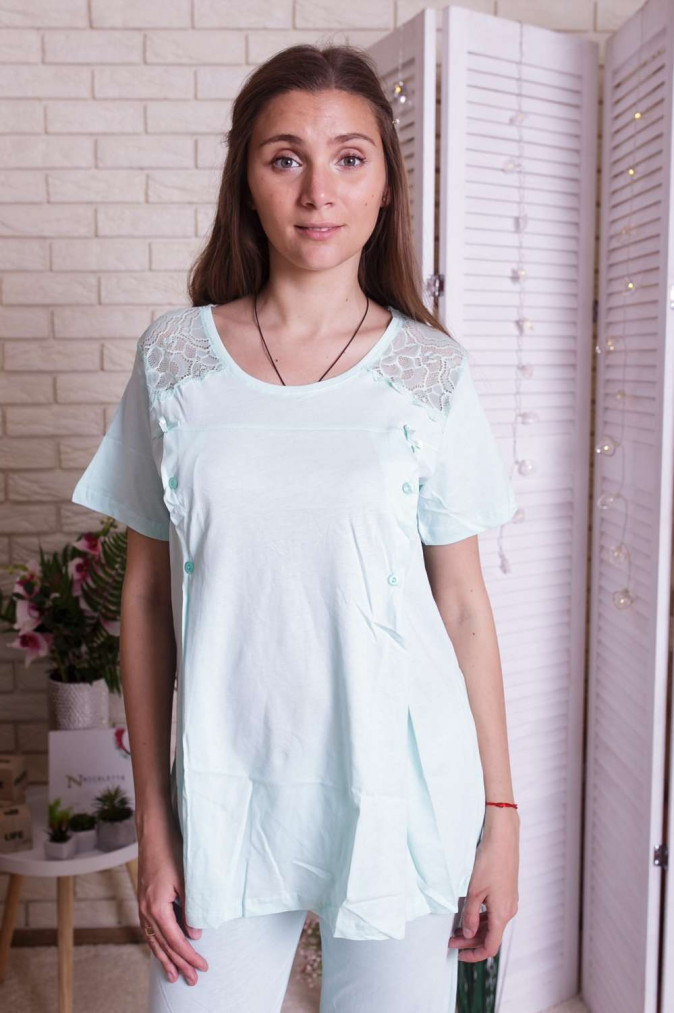 Комплект для годування з штанами - Мереживо на плечах