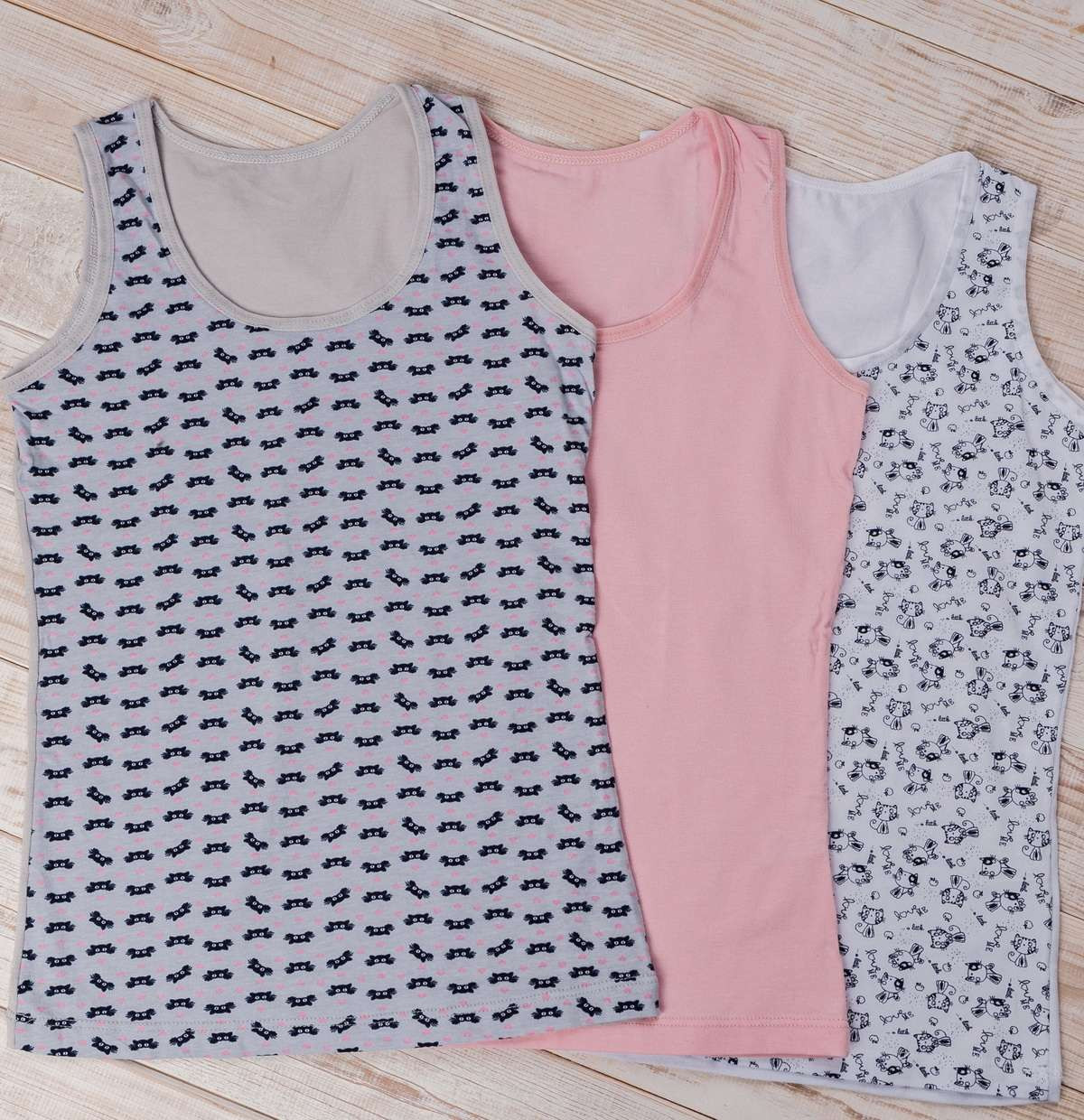 Набір дитячих майок для дівчинки з 3 шт. - 73534