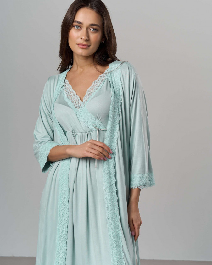 Халат та сорочка для годування - Віскоза однотонний